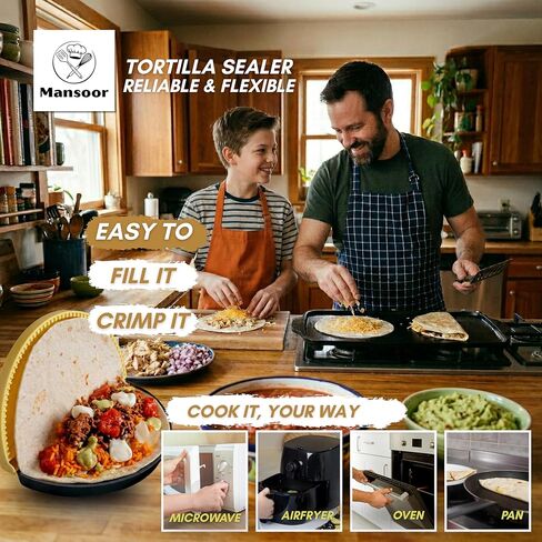 Large Tortilla Sealer for 10" Flour Tortilla, Quesadilla and Tortilla Maker, Tortilla Crimper, Burrito Press, Edge Crimper for Wraps, No More Messy Leaky Wraps in Kuwait