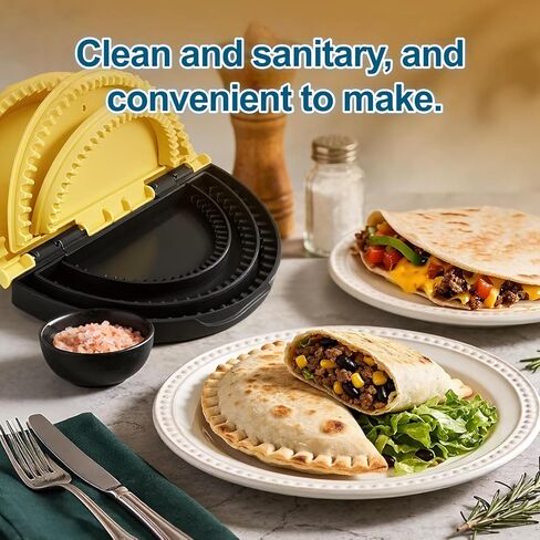 3 In 1 Tortilla Sealer & Crimper Tool - Fits 6/8/10 Inch Wraps, Easy to Clean Kitchen Gadget for Sealing Tacos, Burritos, Sandwiches, Pasties & Dumplings in Kuwait