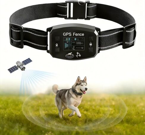 GPS Wireless Dog Fence, Range up to 6561 ft,Electric Collar with 3 Warning Modes, for Outdoor Use Waterproof& Rechargeable Pet Containment System for Most of Dogs (Black) in Kuwait