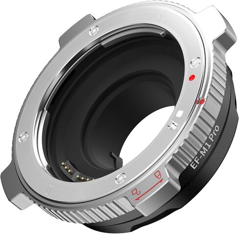 EF-EOS R Pro Auto Focus Lens Mount Adapter with Security Lock Compatible with Canon EF/EF-S Lens to RF Mount Camera EOS R R5 R5C R6 RP C70 Red Komod,Idea for Large Lens in Kuwait