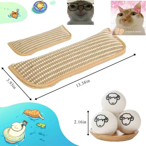 Catnip Chew Toy, Cat Toys Pack of 5 with 3 Lamb-Scented Wool Balls, Interactive Catnip Chew Toy, Soft Sisal Material, 6000mg of Catnip, Suitable for Indoor Scratching, Chewing, and Teething in Kuwait