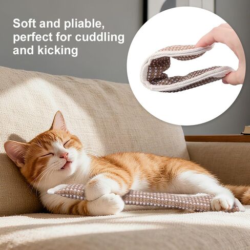 PAZ'S GIFT Cat Toy Kicky Pillow with Catnip, Interactive Indoor Scratching Design for Claw and Teeth Sharpening in Kuwait