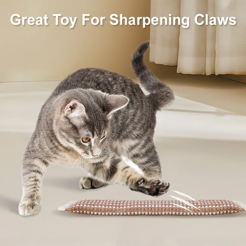 PAZ'S GIFT Cat Toy Kicky Pillow with Catnip, Interactive Indoor Scratching Design for Claw and Teeth Sharpening in Kuwait