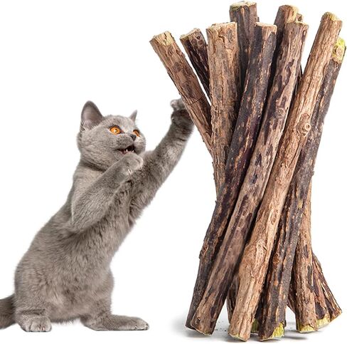 15 Pack Silvervine Sticks Catnip Toys, Natural Detal Chew Toy for Cats Kittens Teeth Cleaning in Kuwait