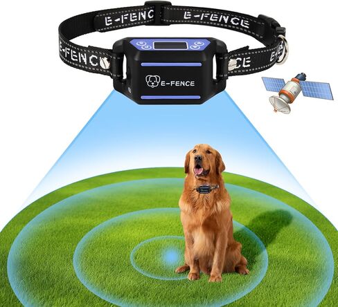 نظام سياج طوق الكلب اللاسلكي E-FENCE GPS، سياج كهربائي للكلاب، قوة تحذير قابلة للتعديل، نظام احتواء الحيوانات الأليفة، للاستخدام الخارجي فقط in Kuwait