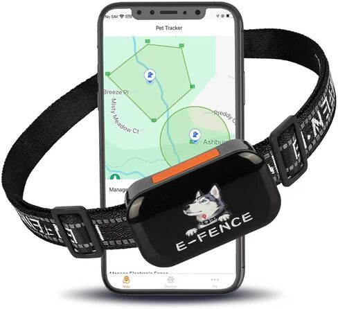 GPS Dog Fence with Tracking & Training – Wireless Portable Invisible Containment System, Adjustable Beep, Vibration & Static. 48H Waterproof Rechargeable Collar for Backyard, Camping & Travel in Kuwait