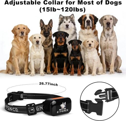GPS Dog Fence with Tracking & Training – Wireless Portable Invisible Containment System, Adjustable Beep, Vibration & Static. 48H Waterproof Rechargeable Collar for Backyard, Camping & Travel in Kuwait