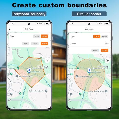GPS Dog Fence with Tracking & Training – Wireless Portable Invisible Containment System, Adjustable Beep, Vibration & Static. 48H Waterproof Rechargeable Collar for Backyard, Camping & Travel in Kuwait