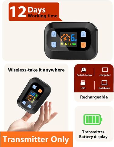 MIMOFPET Extra Outdoor Indoor Wireless Pet Barrier Transmitter for Cats Dogs, Waterproof Transmitter Only,Black in Kuwait