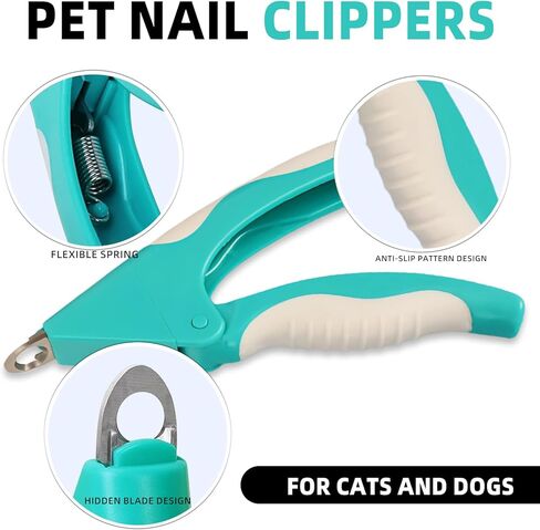 Teal Cat Nail Clipper with Safety Guard Plier Style Cat Claw Clippers Heavy-Duty Dog Nail Clippers Professional Pet Nail Trimmers for Small Medium Large Dogs and Cats with Thick Nails in Kuwait
