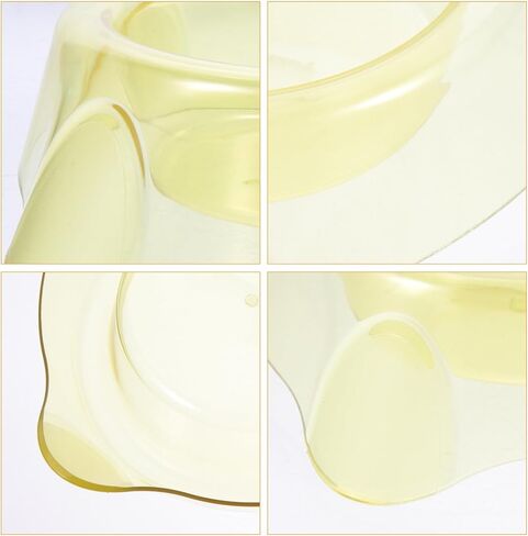 BESTYASH Pet Dog Food Bowl and Cat Water Feeder, Candy Color Crystal Single Bowl, Large Yellow, Portable Pet Feeding Dish for Puppies and Dogs in Kuwait