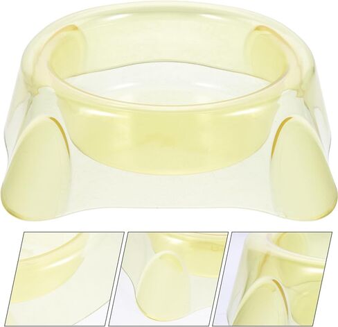 BESTYASH Pet Dog Food Bowl and Cat Water Feeder, Candy Color Crystal Single Bowl, Large Yellow, Portable Pet Feeding Dish for Puppies and Dogs in Kuwait