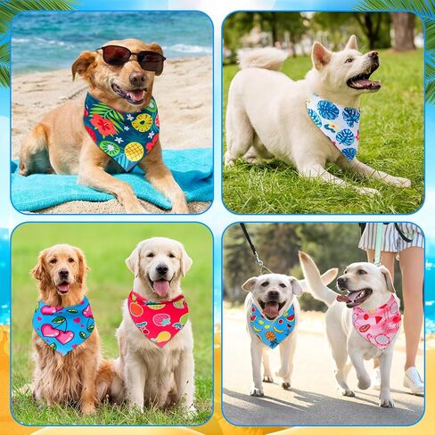 Sanwuta 24 Pcs Dog Bandanas Bulk Triangle Dog Scarfs Bib Fruit Patterns Cat Bandanas for Boy and Girl Summer Scarf for Small Medium Pet for Summer Party Favors Pet Costume Accessories in Kuwait