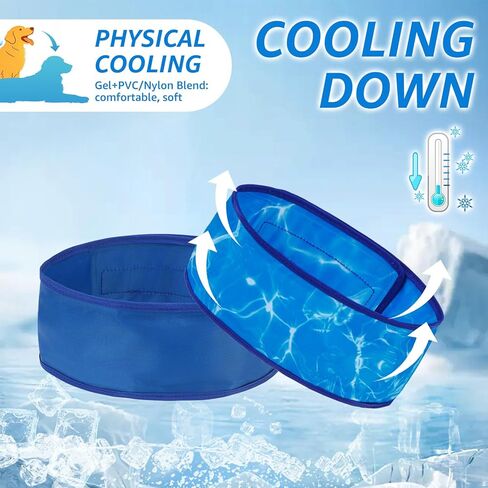 مجموعة من قطعتين من لفافات الرقبة باندانا لتبريد الكلاب من سينريال، عصابات تبرد فورية للحيوانات الأليفة للطقس الحار في الصيف، وشاح جل قابل للتعديل وقابل لإعادة الاستخدام، مبرد جل للكلاب الصغيرة والكبيرة في الأماكن المغلقة والخارجية، أزرق ومموج L in Kuwait