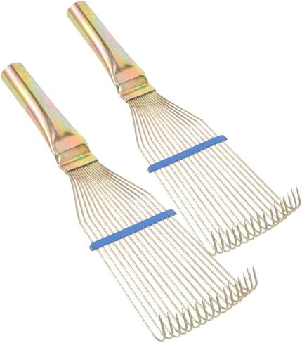 CALLARON 2pcs Sheep Wool Shedding Comb and Livestock Wool Brush, 23cm Small Yellow Steel Grooming Rake for Sheep and Cattle, Animal Sheepskin Cleaning Tool for Farm Ranch Use in Kuwait