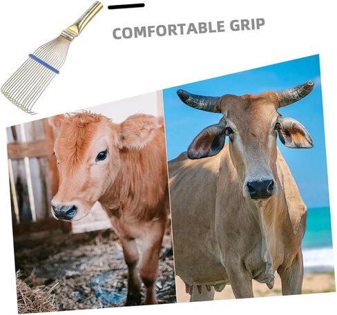CALLARON 2pcs Sheep Wool Shedding Comb and Livestock Wool Brush, 23cm Small Yellow Steel Grooming Rake for Sheep and Cattle, Animal Sheepskin Cleaning Tool for Farm Ranch Use in Kuwait