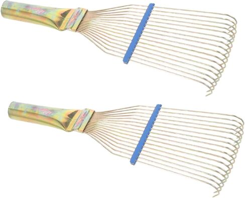Uonlytech 2pcs Wool Rake for Sheep and Cattle Shedding Comb, Steel Wire Livestock Grooming Tool with Scratching Function, 23cm Yellow Small Size Wool Brush for Farm Ranch Use in Kuwait