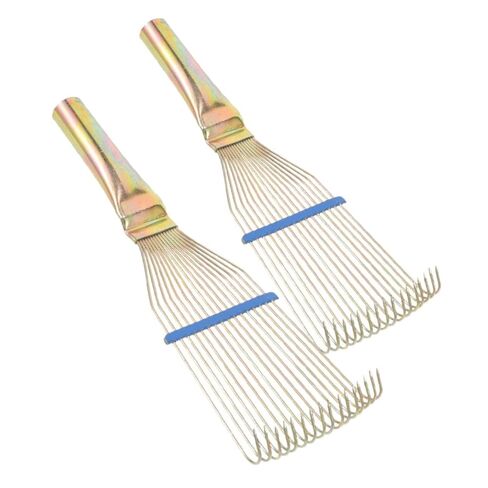 Gadpiparty 2pcs Wool Brush for Animals and Steel Grooming Brush for Sheep and Horse, 23cm Small Yellow Animal Cleaning Comb for Livestock Shedding and Wool Raking in Kuwait