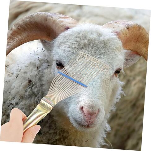 Gadpiparty 2pcs Wool Brush for Animals and Steel Grooming Brush for Sheep and Horse, 23cm Small Yellow Animal Cleaning Comb for Livestock Shedding and Wool Raking in Kuwait