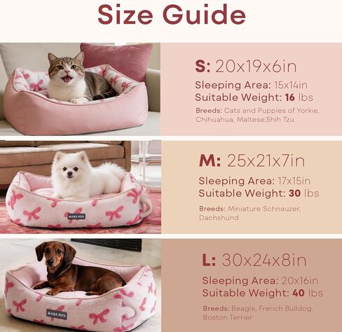 Mora Pets Cool & Warm Reversible Dog Bed for Medium Sized Dogs Washable, Claming Dog Bed Rectangle Soft Sleeping Puppy Bed Pet Cuddler with Anti Slip Bottom, Fluffy Grey Rose (30''x24''x8'') in Kuwait