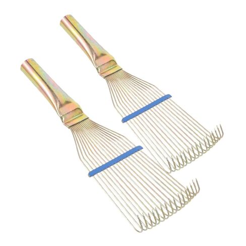 Luxshiny 2pcs Livestock Wool Brush and Steel Grooming Comb for Equine and Cattle – 23cm Small Yellow Shedding Tool for Thick Coat Dematting and Animal Cleaning in Kuwait