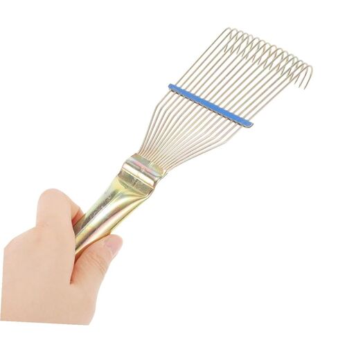 Luxshiny 2pcs Livestock Wool Brush and Steel Grooming Comb for Equine and Cattle – 23cm Small Yellow Shedding Tool for Thick Coat Dematting and Animal Cleaning in Kuwait