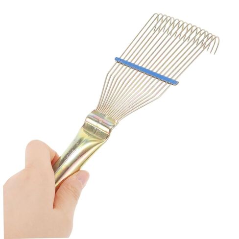Holibanna 2pcs Livestock Sheepskin Wool Rake Comb Set with Steel Teeth for Sheep and Cattle Grooming, 23cm Small Yellow Wool Cleaning Tool for Dematting and Shearing Maintenance in Kuwait