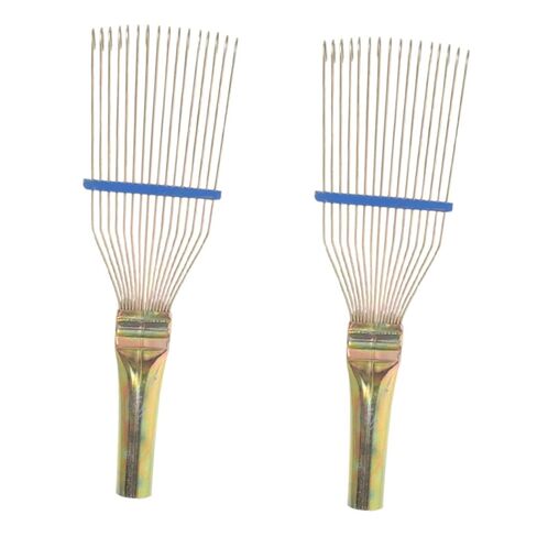 KALLORY 2pcs Livestock Wool Rake and Steel Grooming Comb for Sheep and Horses – 23cm Small Yellow Wool Brush for Farm Animal Hair Detangling and Sheepskin Cleaning in Kuwait