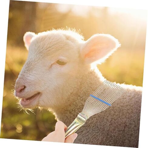 KALLORY 2pcs Livestock Wool Rake and Steel Grooming Comb for Sheep and Horses – 23cm Small Yellow Wool Brush for Farm Animal Hair Detangling and Sheepskin Cleaning in Kuwait