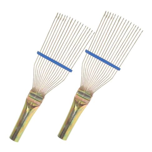 Homoyoyo 2pcs Livestock Grooming Comb Metal Animal Hair Brush for Shedding and Itch Relief Farm Animal Cleaning Tool for Sheep Wool Mane Detangling in Kuwait