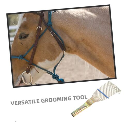 Homoyoyo 2pcs Livestock Grooming Comb Metal Animal Hair Brush for Shedding and Itch Relief Farm Animal Cleaning Tool for Sheep Wool Mane Detangling in Kuwait