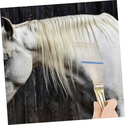 Homoyoyo 2pcs Livestock Grooming Comb Metal Animal Hair Brush for Shedding and Itch Relief Farm Animal Cleaning Tool for Sheep Wool Mane Detangling in Kuwait