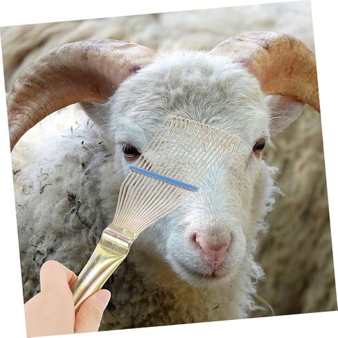 Homoyoyo 2pcs Livestock Grooming Comb Metal Animal Hair Brush for Shedding and Itch Relief Farm Animal Cleaning Tool for Sheep Wool Mane Detangling in Kuwait