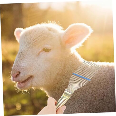 Homoyoyo 2pcs Livestock Grooming Comb Metal Animal Hair Brush for Shedding and Itch Relief Farm Animal Cleaning Tool for Sheep Wool Mane Detangling in Kuwait