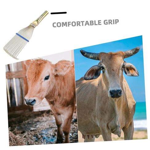 Homoyoyo 2pcs Livestock Grooming Comb Metal Animal Hair Brush for Shedding and Itch Relief Farm Animal Cleaning Tool for Sheep Wool Mane Detangling in Kuwait