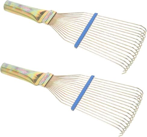 minkissy 2pcs Livestock Shedding Comb and Horsehair Metal Grooming Brush for Thick Coat Deshedding, 23cm Small Yellow Wool Cleaning Tool for Farm Animal Care in Kuwait