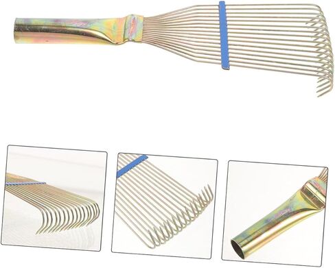 minkissy 2pcs Livestock Shedding Comb and Horsehair Metal Grooming Brush for Thick Coat Deshedding, 23cm Small Yellow Wool Cleaning Tool for Farm Animal Care in Kuwait