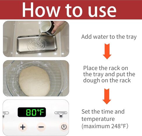 Premium Bread Proofer & Slow Cooker – Perfect for Winter & High Altitudes with 25L Capacity, 32-248℉ Precise Temp Control & 10-Hour Timer – Sourdough Fermentation Box for Yogurt, Kombucha & Proofing in Kuwait