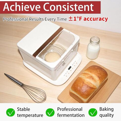 Premium Bread Proofer & Slow Cooker – Perfect for Winter & High Altitudes with 25L Capacity, 32-248℉ Precise Temp Control & 10-Hour Timer – Sourdough Fermentation Box for Yogurt, Kombucha & Proofing in Kuwait