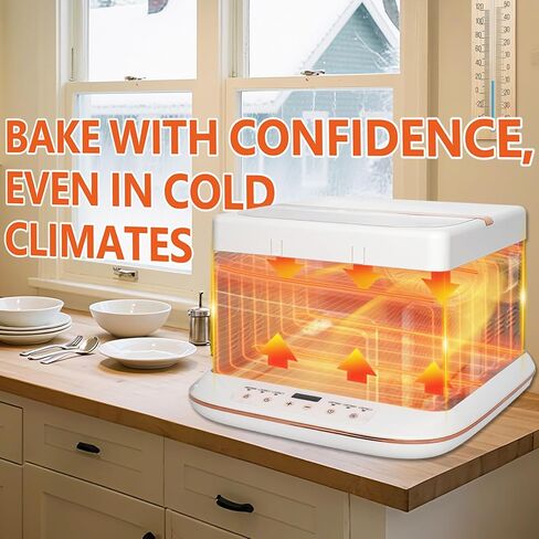 Premium Bread Proofer & Slow Cooker – Perfect for Winter & High Altitudes with 25L Capacity, 32-248℉ Precise Temp Control & 10-Hour Timer – Sourdough Fermentation Box for Yogurt, Kombucha & Proofing in Kuwait