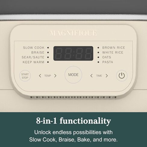 MAGNIFIQUE 6 Quart Multi-Cooker with 8-in-1 Casserole Programmable Slow Cooker, Dutch Oven, Pasta, Nonstick, Oven Safe Pot to 500°F Oatmeal in Saudi Arabia