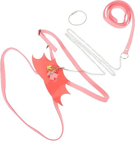 Bearded Dragon Leash and Gecko Harness Wear-Resist Reptile Traction Rope Medium Size Pink for Outdoor Walking and Travel in Kuwait