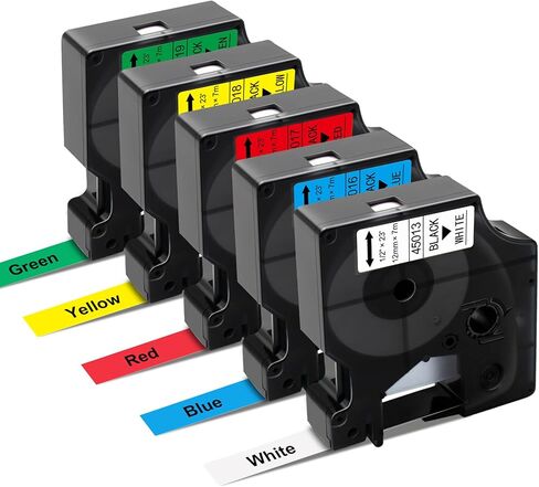 بديل لصانع الملصقات Dymo يعيد تعبئة أشرطة D1 45010 S0720500 الشفافة، طباعة سوداء على شريط شفاف، شريط ملصق 1/2 بوصة × 23 بوصة D1 متوافق مع صانع الملصقات DYMO LabelManager 160 210D 280 360D in Saudi Arabia
