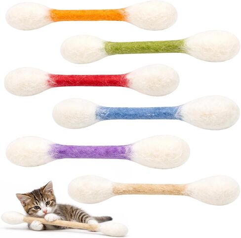 6PCS 5.9inch Q Tip for Cats, Cat Qtip for Indoor Play, Cotton Swab for Ca-ts, Interactive Cat Q Tip for Feline, Engaging Qtip Ca-t Set in Kuwait