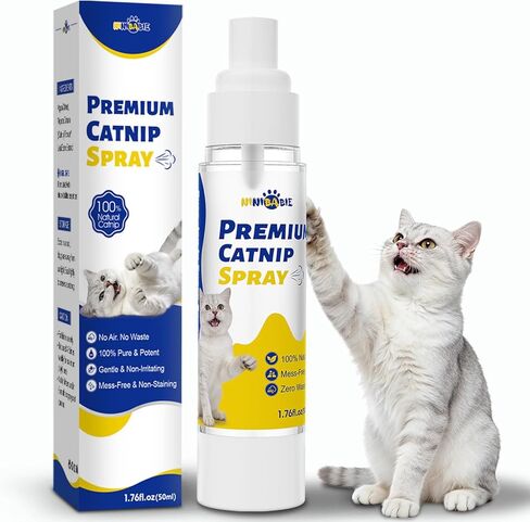 Catnip Spray for Indoor Cats,All Natural Cat Nip Liquid in Airless Spray Bottle for Lasting Freshness,Mess-Free Training Aid to Renew Toys & Reduce Scratching 1.76 fl oz in Saudi Arabia
