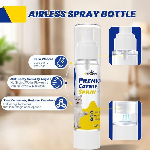 Catnip Spray for Indoor Cats,All Natural Cat Nip Liquid in Airless Spray Bottle for Lasting Freshness,Mess-Free Training Aid to Renew Toys & Reduce Scratching 1.76 fl oz in Saudi Arabia