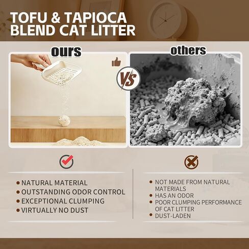 Tofu Cat Litter, Clumping, Low Dust, Natural Odor Control (5.5lb×3bags) in Kuwait
