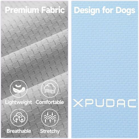 XPUDAC 2 حزمة من قمصان الكلاب للحماية من الشمس، تي شيرت للكلاب سريع الجفاف وجيد التهوية وخفيف الوزن بدون أكمام ملابس صيفية للحيوانات الأليفة للكلاب الصغيرة والبشرة الحساسة الناعمة للحيوانات الأليفة بدون أكمام، مقاس M in Kuwait