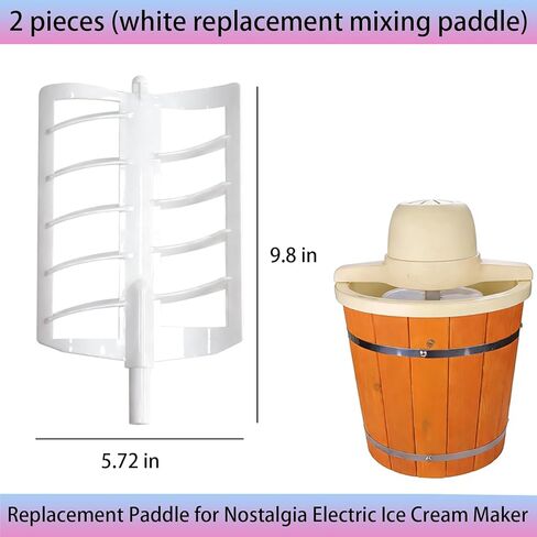Replacement Paddle for Nostalgia Electric Ice Cream Maker，stirring paddle for Old Fashioned Soft Serve Ice Cream Machine，mixing paddle for Vintage Wooden Style Cream Machine 4 Quart in Kuwait