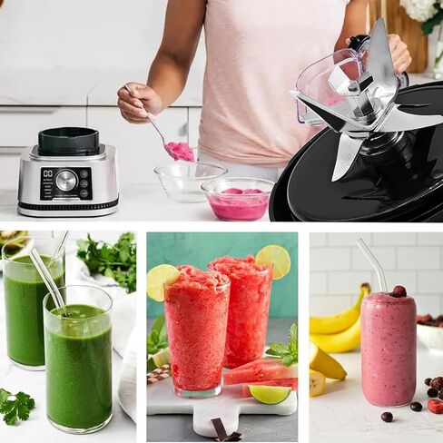 قطع غيار شفرة الخلاط SS101 متوافقة مع خلاط الطاقة Nutri Ninja Foodi SS100 SS101 SS150 SS151 SS351 SS400 SS401 TB301 TB401 CO101B CO351B CO401B، لمجموعة خلاط النينجا (7 زعانف) in Kuwait